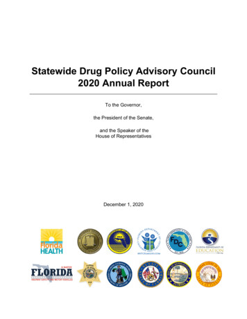 Statewide Drug Policy Advisory Council 2020 Annual Report