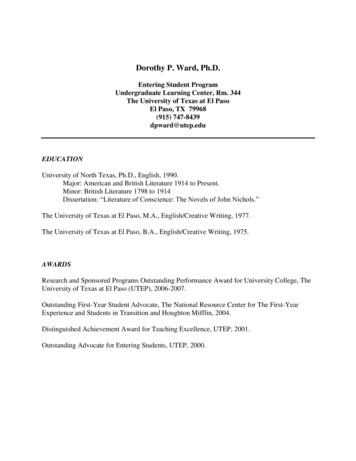 Dorothy P. Ward, Ph.D. - UTEP Faculty Profiles