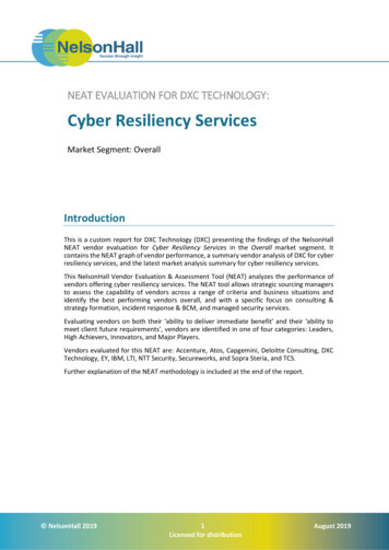NEAT EVALUATION FOR DXC TECHNOLOGY: Cyber Resiliency 