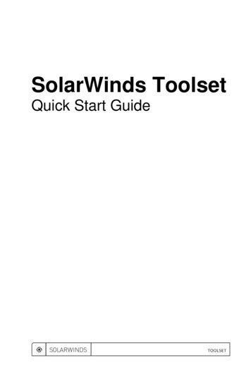 SolarWinds Toolset QuickStart Guide