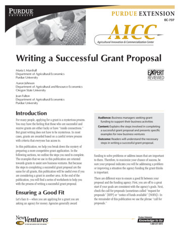Writing A Successful Grant Proposal - Purdue Extension
