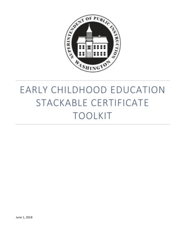 EARLY CHILDHOOD EDUCATION STACKABLE CERTIFICATE 