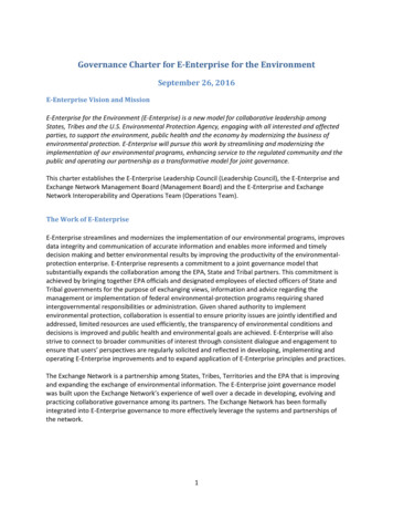 Governance Charter For E-Enterprise For The Environment