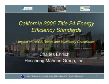 California 2005 Title 24 Energy Efficiency Standards