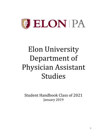 Elon University Department Of Physician Assistant Studies