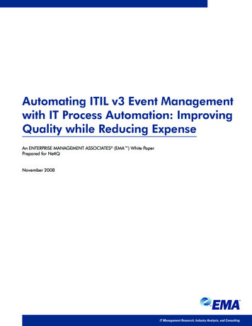 Automating ITIL V3 Event Management With IT Process .