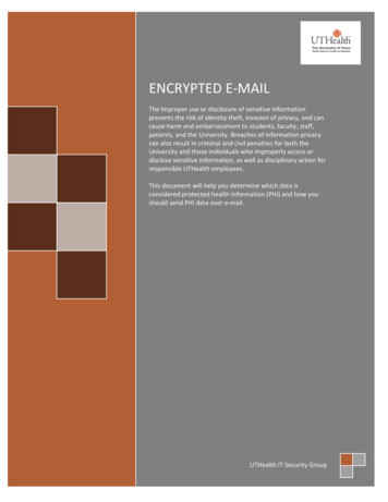 ENCRYPTED E-MAIL - UTH