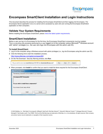 Encompass SmartClient Installation And Login Instructions