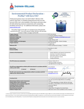 Environmental Product Declaration ProMar 200 Zero VOC1