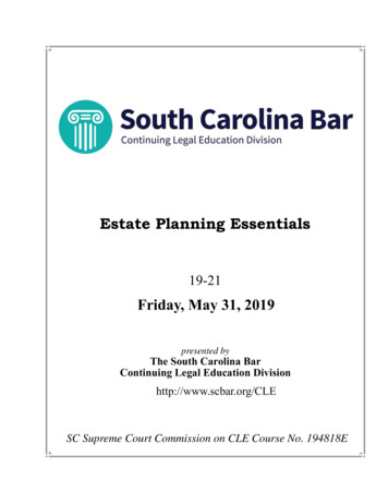 Estate Planning Essentials - S.C. Bar