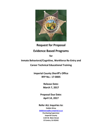 Request For Proposal Evidence Based Programs