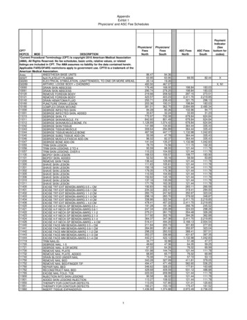 Appendix Exhbit 1 Physicians' And ASC Fee Schedules