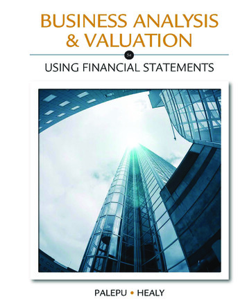 BUSINESS ANALYSIS &VALUATION