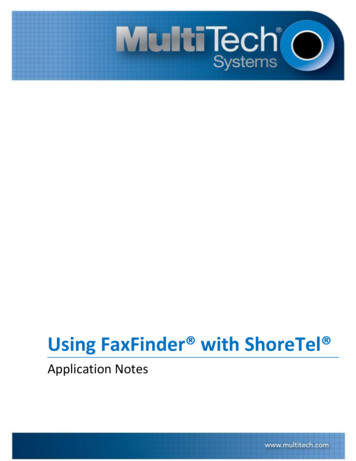Using FaxFinder With ShoreTel - MultiTech