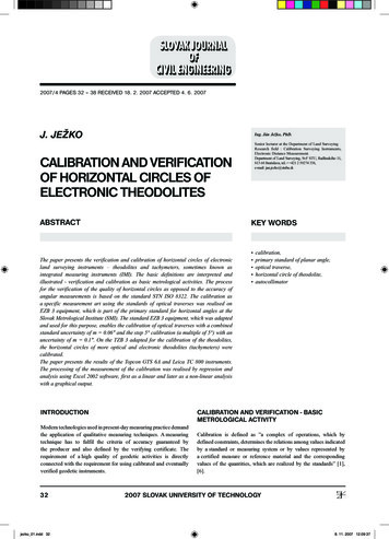 CALIBRATION AND VERIFICATION ELECTRONIC THEODOLITES