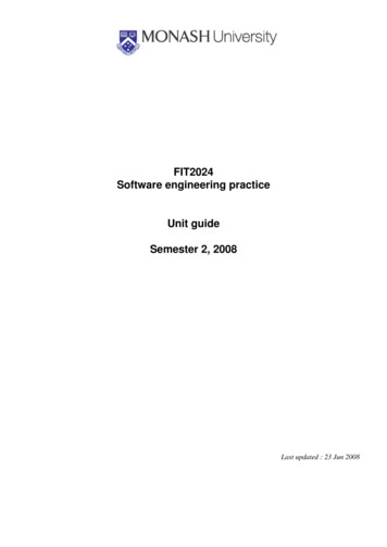FIT2024 Software Engineering Practice Unit Guide Semester .
