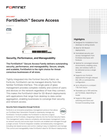 FortiSwitch Secure Access Series Data Sheet