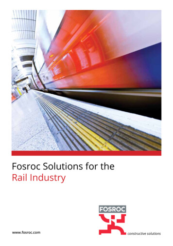 Fosroc Solutions For The Rail Industry