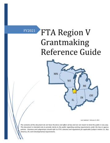 FTA Region 5 Grantmaking Reference Guide