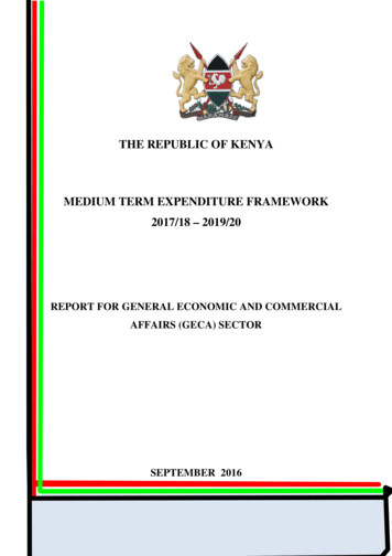 THE REPUBLIC OF KENYA MEDIUM TERM EXPENDITURE 
