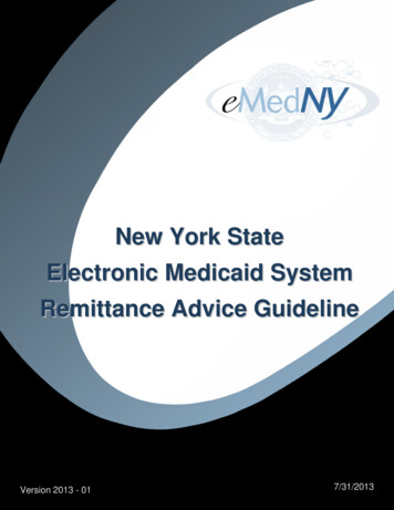 New York State Electronic Medicaid System Remittance .