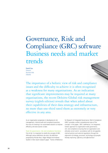 Governance, Risk And Compliance (GRC) Software Business .