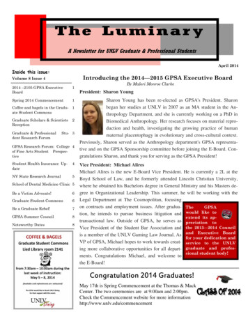 A Newsletter For UNLV Graduate & Professional Students