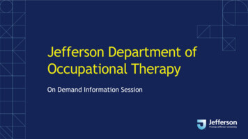 Jefferson Department Of Occupational Therapy