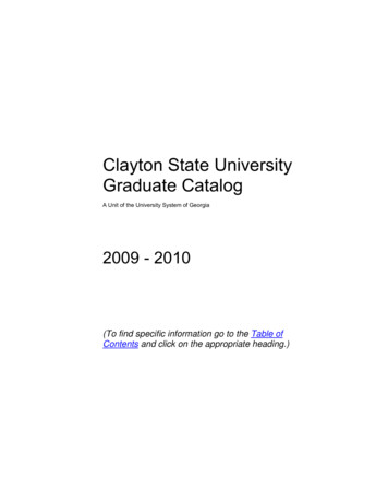 Clayton State University Graduate Catalog