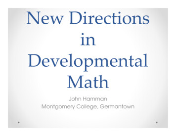 New Directions In Developmental Math
