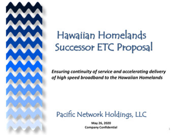 Hawaiian Homelands Successor ETC Proposal