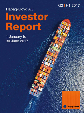 Q2 I H1 2017 Hapag-Lloyd AG Investor Report
