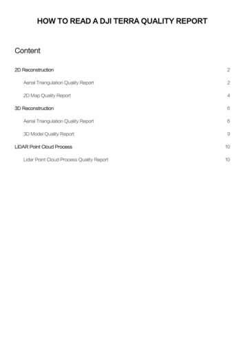 HOW TO READ A DJI TERRA QUALITY REPORT Content