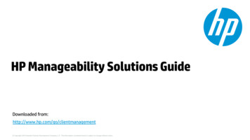 HP Manageability Solutions Guide