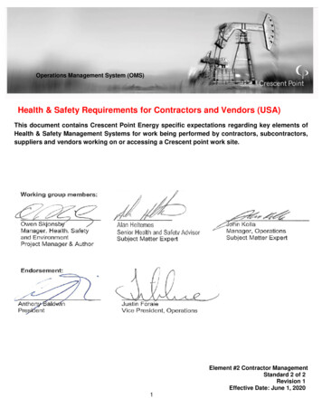 Health & Safety Requirements For Contractors And 
