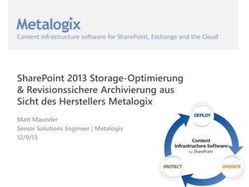 SharePoint 2013 Storage-Optimierung & Revisionssichere .