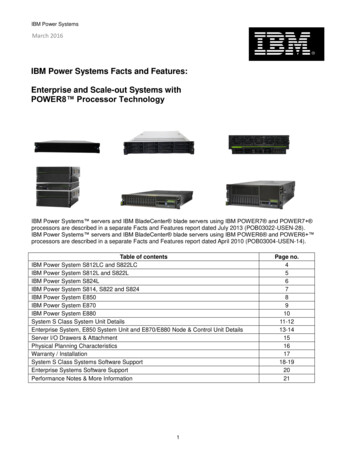 IBM Power Systems Facts And Features: Enterprise And Scale .