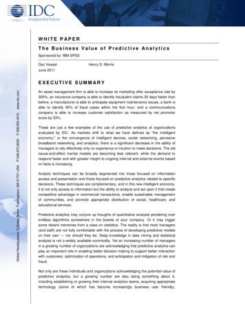 WHITE PAPER The Business Value Of Predictive Analytics .