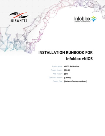 INSTALLATION RUNBOOK FOR Infoblox VNIOS