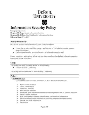 Information Security Policy - DePaul University, Chicago