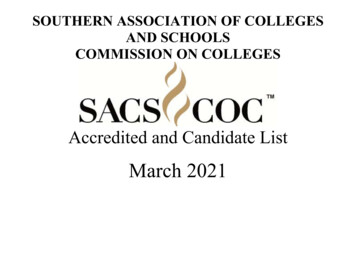 Accredited And Candidate List - SACSCOC