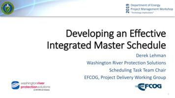 Developing An Effective Integrated Master Schedule