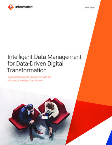 Intelligent Data Management For Data-Driven Digital .