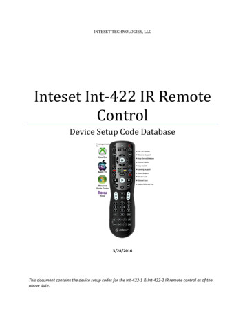 Inteset Int-422 IR Remote Control