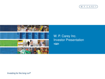 W. P. Carey Inc. Investor Presentation