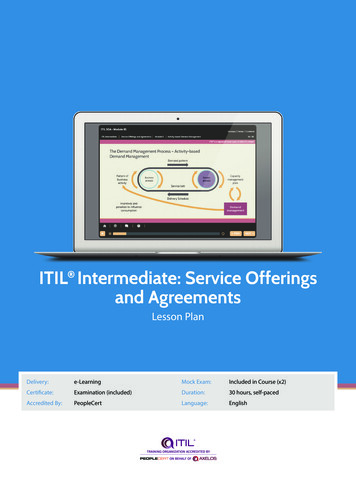 ITIL Intermediate: Service Offerings And Agreements