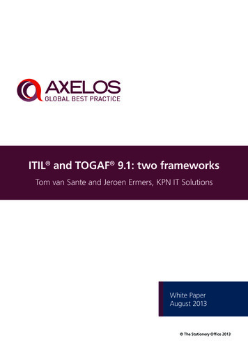 ITIL And TOGAF 9.1: Two Frameworks