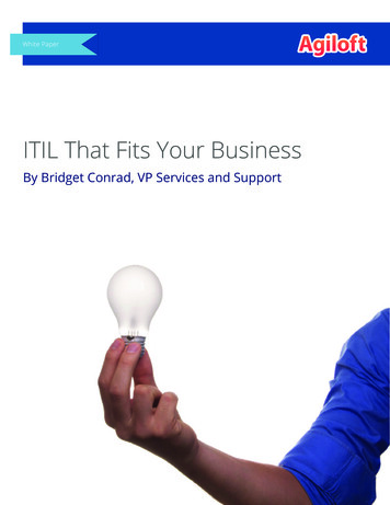 ITIL That Fits Your Business White Paper - Agiloft