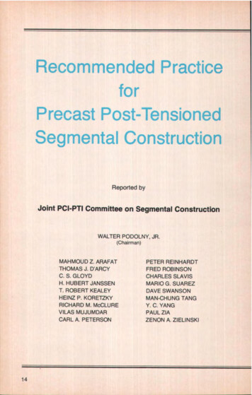 Recommended Practice For Precast Post-Tensioned Segmental .