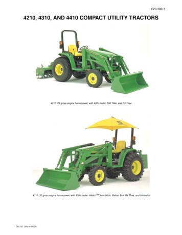 4210, 4310, AND 4410 COMPACT UTILITY TRACTORS